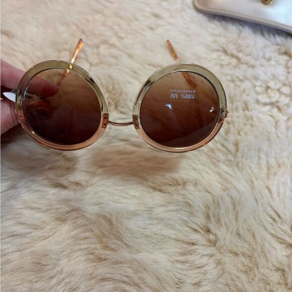 Chico's Pink and Brown Sunglasses with Round Frames - Picture 5 of 6